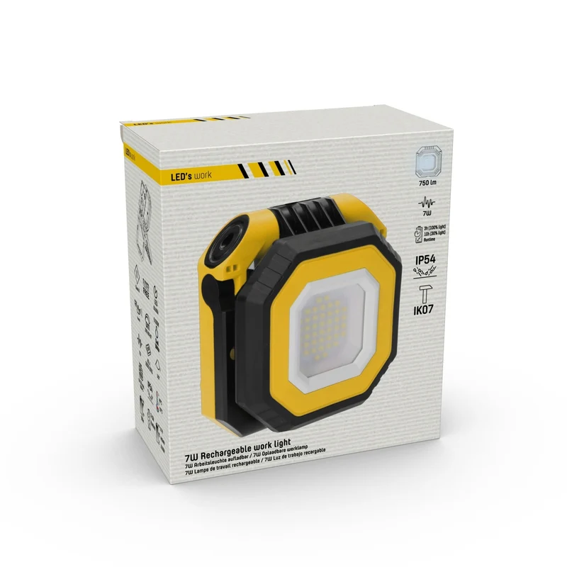 Akku LED-Arbeitsstrahler Kompakt 7W kaltweiss 3-10h Laufzeit - LED's Work