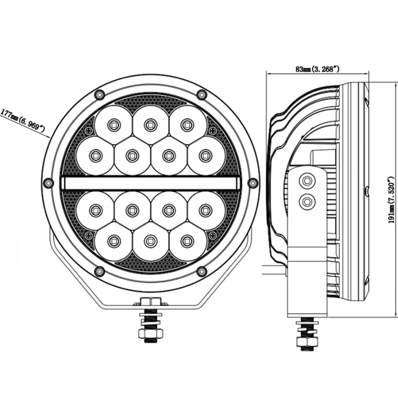 LED-Fernscheinwerfer mit Positionslichtleiste / 7"