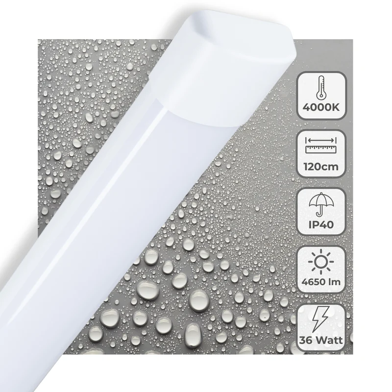 LED-Lichtleiste 36W neutralweiß 120 cm IP40 Unterbauleuchte - LED's Light