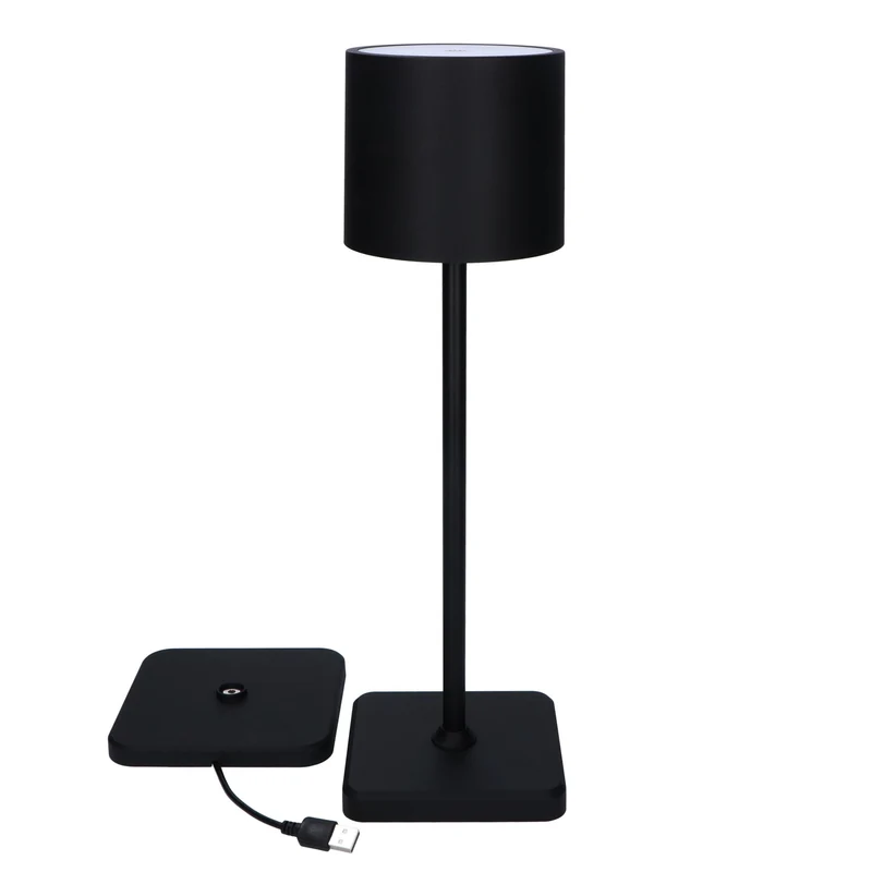 Akku LED-Tischleuchte schwarz dimmbar IP54 warm-neutral-kaltweiß Ladeschale - LED's Light