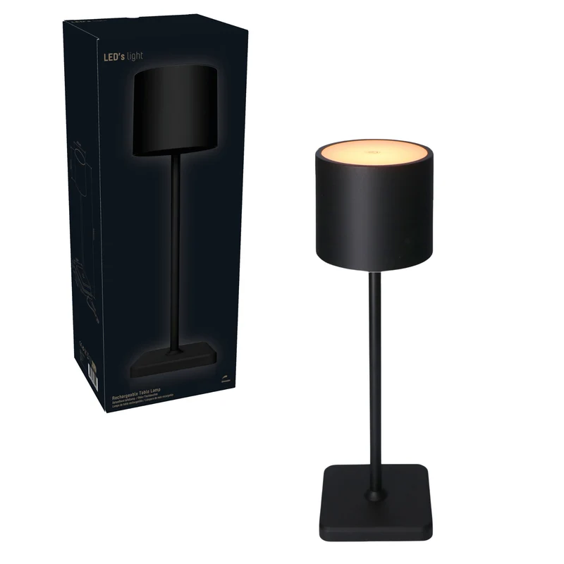 Akku LED-Tischleuchte schwarz dimmbar IP54 warm-neutral-kaltweiß Ladeschale - LED's Light