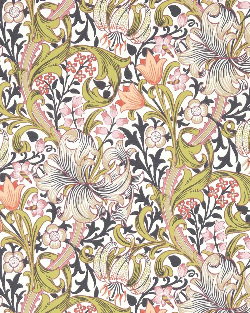 William Morris & Co. Tapet - Golden Lily Espresso