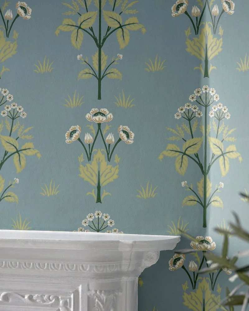 William Morris & Co. Tapet - Meadow Sweet Mineral Blue