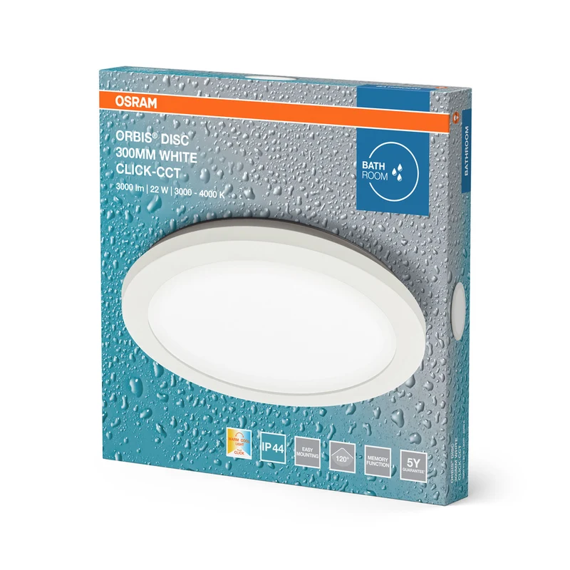 OSRAM ORBIS Disc Badezimmer Deckenleuchte 30cm 22W Click CCT IP44