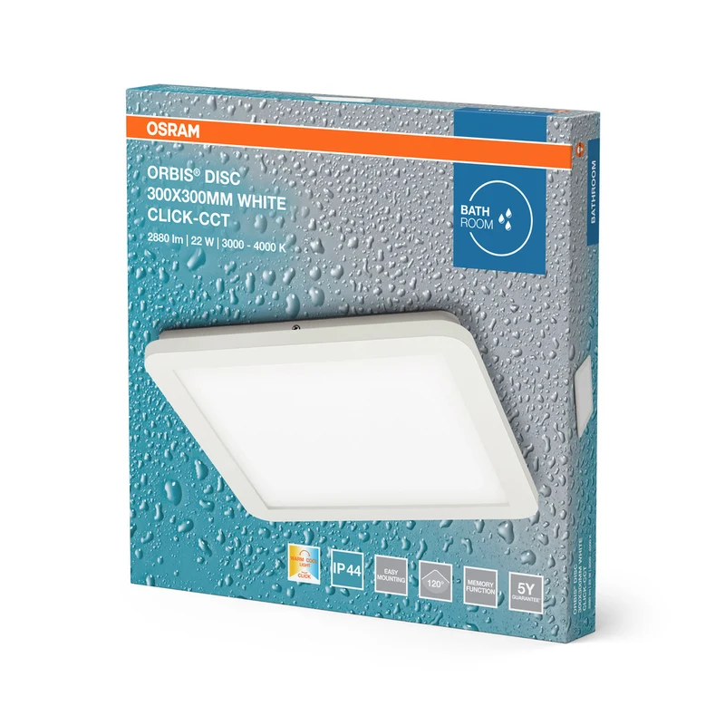 OSRAM ORBIS Disc Badezimmer Deckenleuchte 30x30cm 22W IP44 weiß