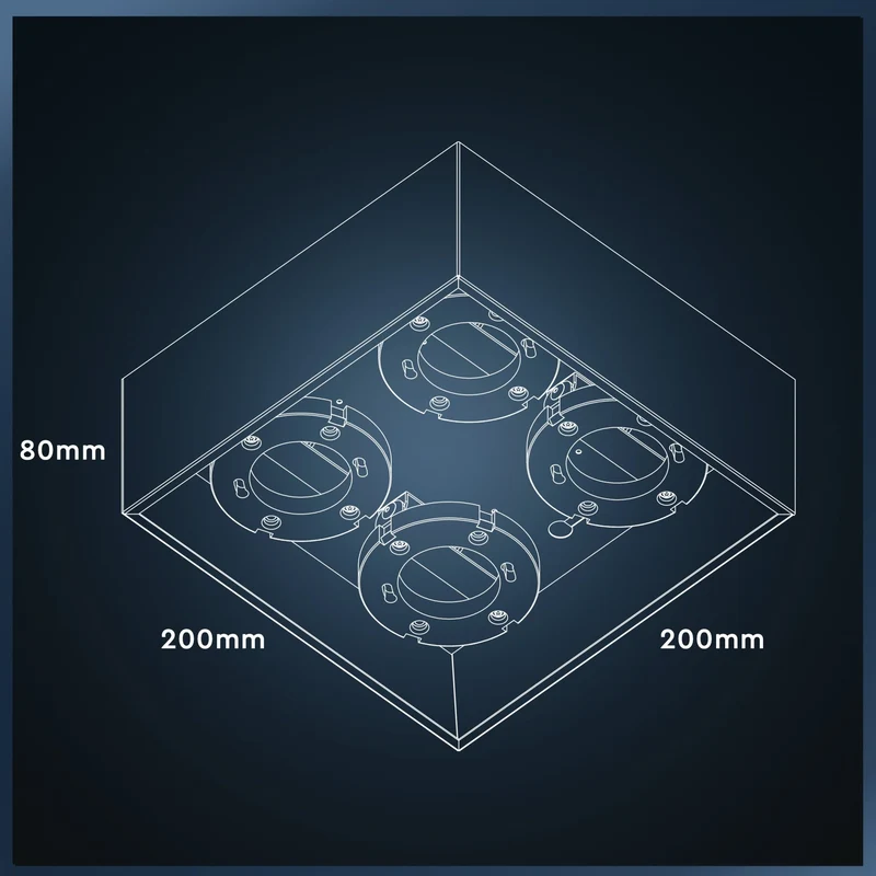 Deckenleuchte schwarz 4x GX53 bis 12W - LED's Light