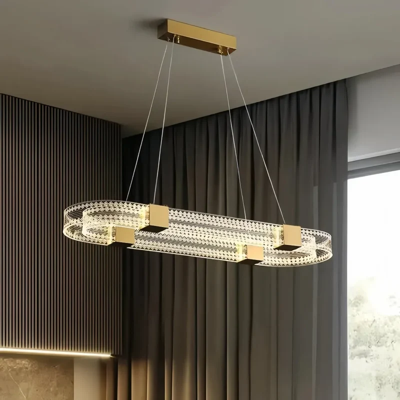 Moderne Ring Pendelleuchte in Goldoptik, dimmbar, ideal für Wohnzimmer
