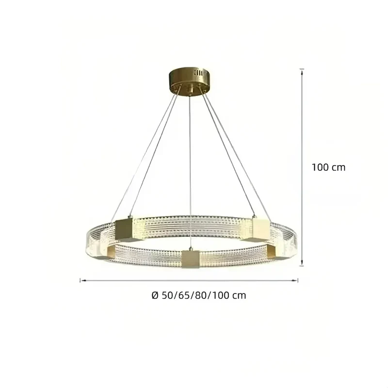 Moderne Ring Pendelleuchte in Goldoptik, dimmbar, ideal für Wohnzimmer