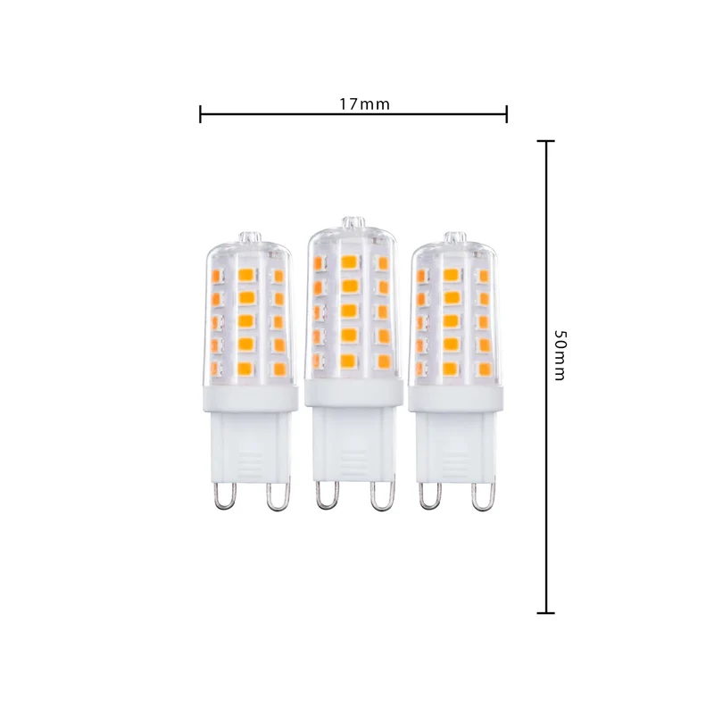 Korn LED-Leuchtmittel, G9, 3,5 W, 300 lm, 2700 K, klar, dimmbar, 3 Stück - LED's Light