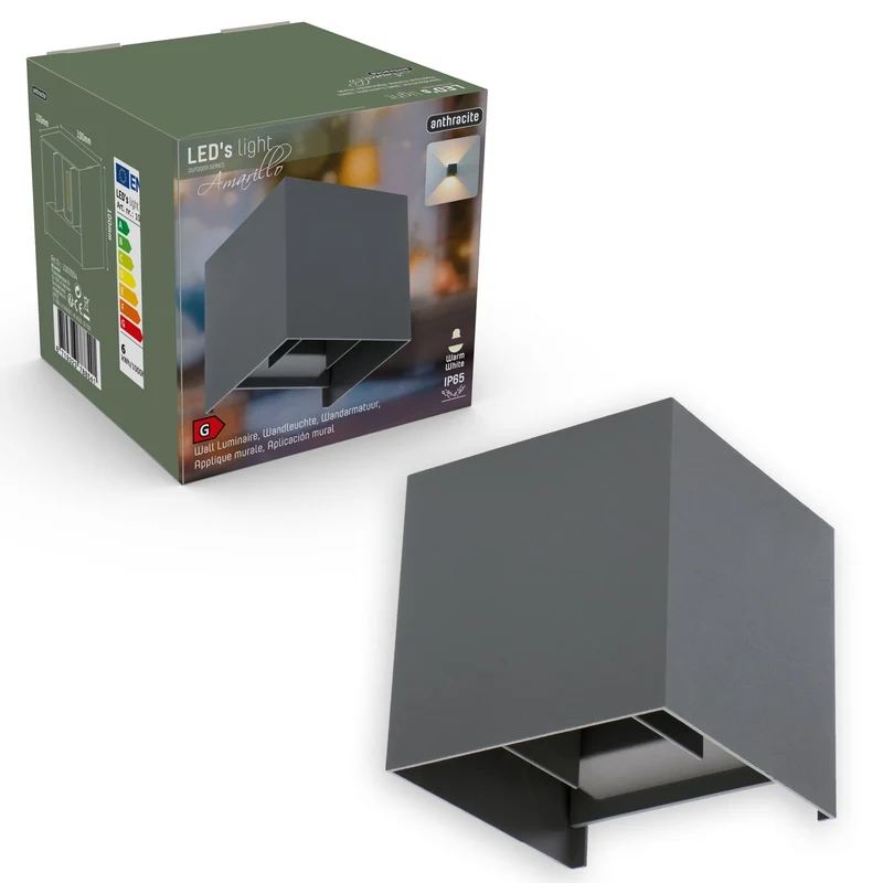 LED Außen-Wandleuchte anthrazit 6 Watt warmweiß IP65 Up-Down - LED's Light
