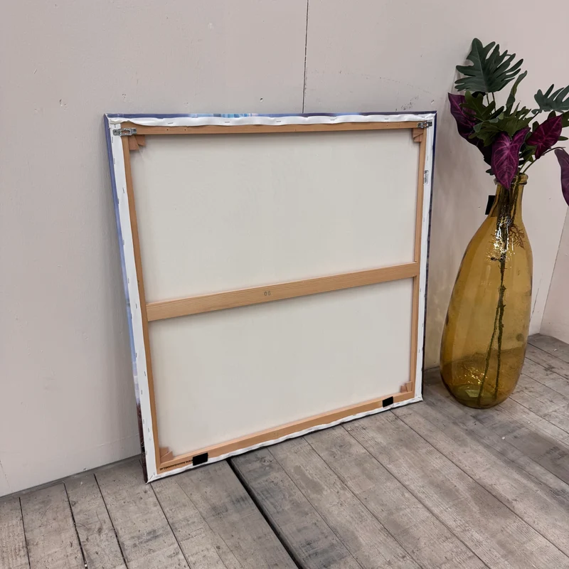 Wandbild 90x90 - Frankfurt Modern Skyline - Fotodruck auf Leinwand Gebraucht
