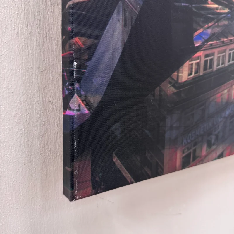 Wandbild 90x90 - Frankfurter Hauptbahnhof - Fotodruck auf Leinwand Gebraucht