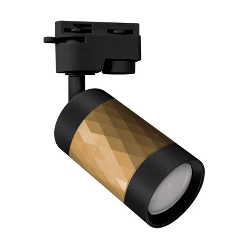 LED 1-Phasen-Schienenstrahler mit GU10-Fassung | Schwarz mit Gold