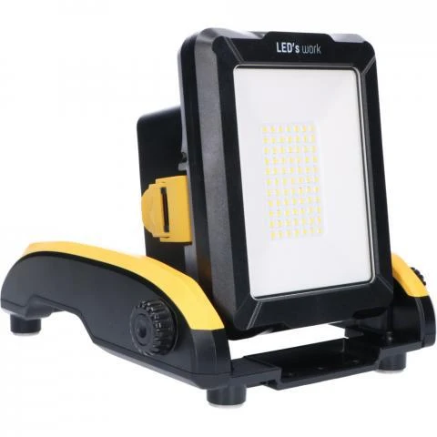 LED Akku Baustrahler 18V kompatibel mit Makita, Bosch, DeWalt, Milwaukee, Metabo – 2900lm Arbeitsleuchte IP54 & IK08 – Baustellenlampe inkl. 4 Marken-Adapter - LED's Work