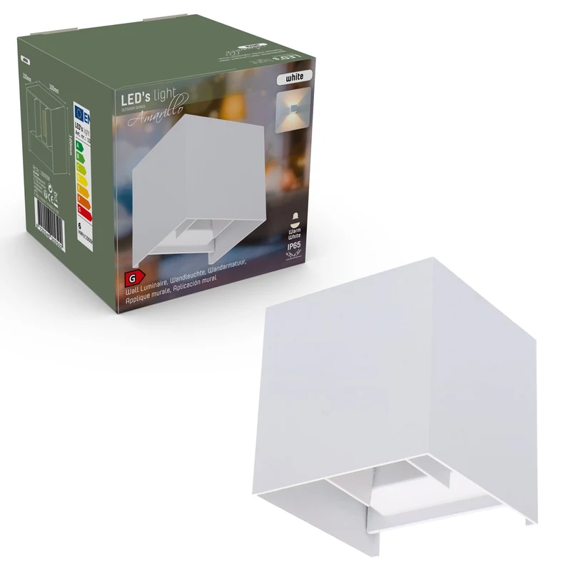 LED Außen-Wandleuchte weiß 6 Watt warmweiß IP65 Up-Down - LED's Light