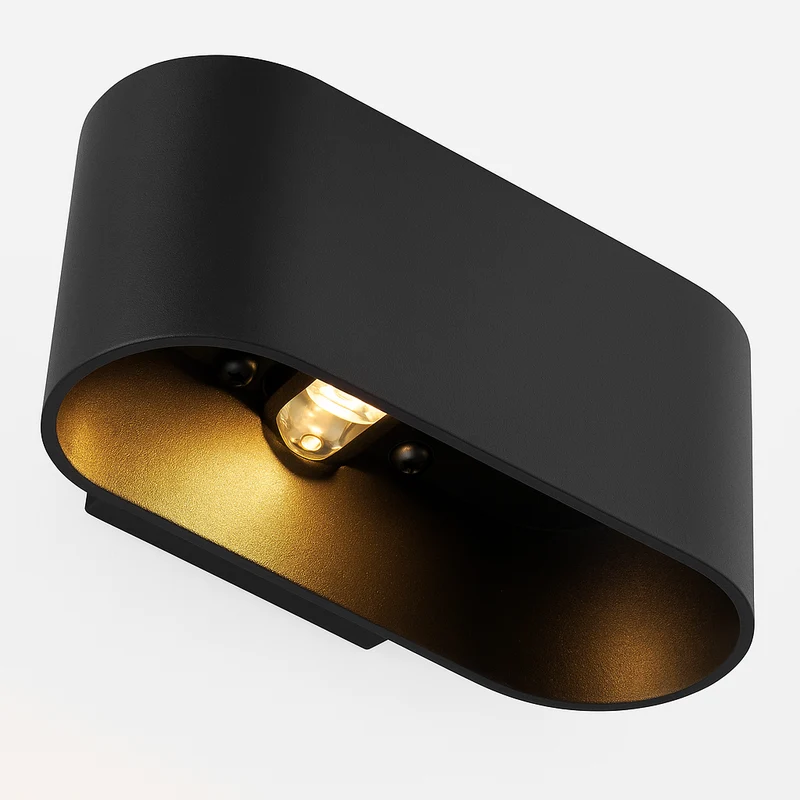 LED Wandleuchte Oval schwarz Tobias | Rund | G9-Fassung