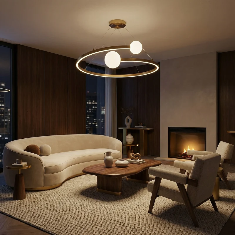 Goldene Design-Deckenleuchte mit minimalistischem und zeitgenössischem Luxus – Zenya