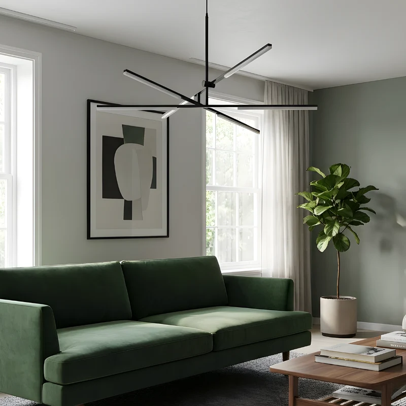 Minimalistische Hängeleuchte im skulpturalen Stil – Oria