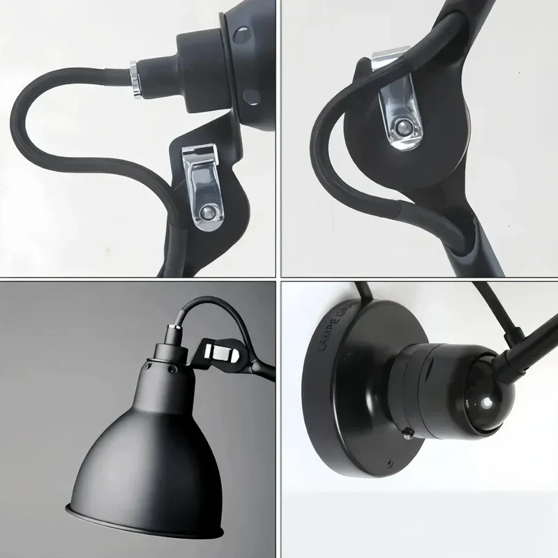 Moderne LED Wandleuchte in Schwarz mit flexiblem Schwenkarm