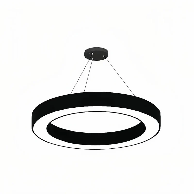 Moderne LED Ring Pendelleuchte – dimmbar, schwarz, ideal für Esszimmer & Büro