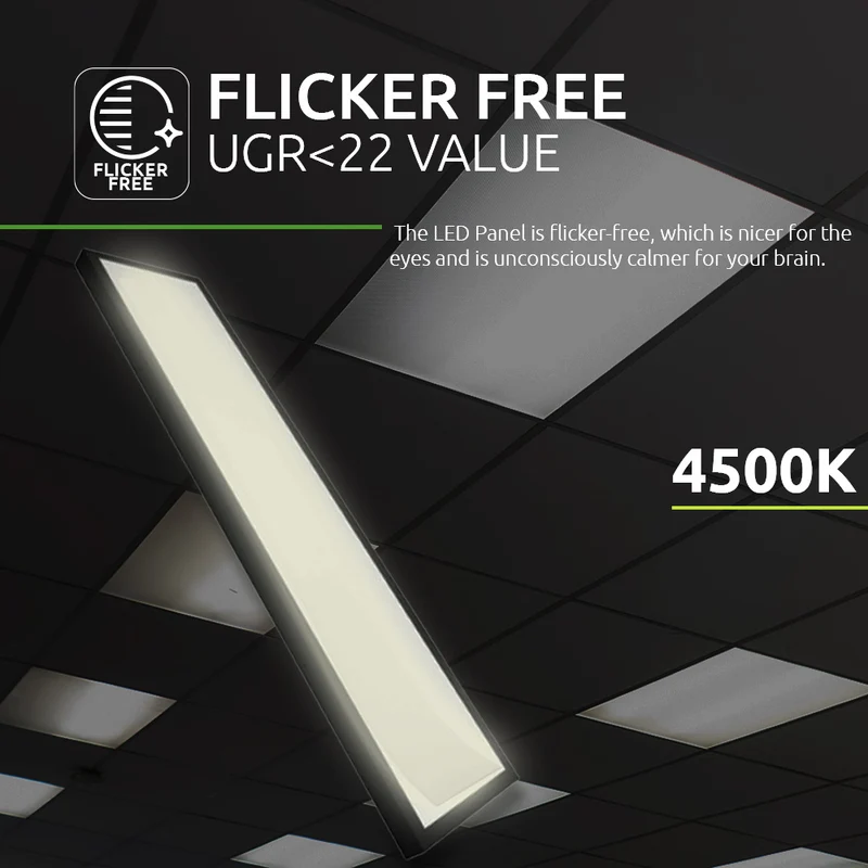 Aufbau-LED-Panel 30x120cm | 60W | Schwarz | 4500K – Naturweiß