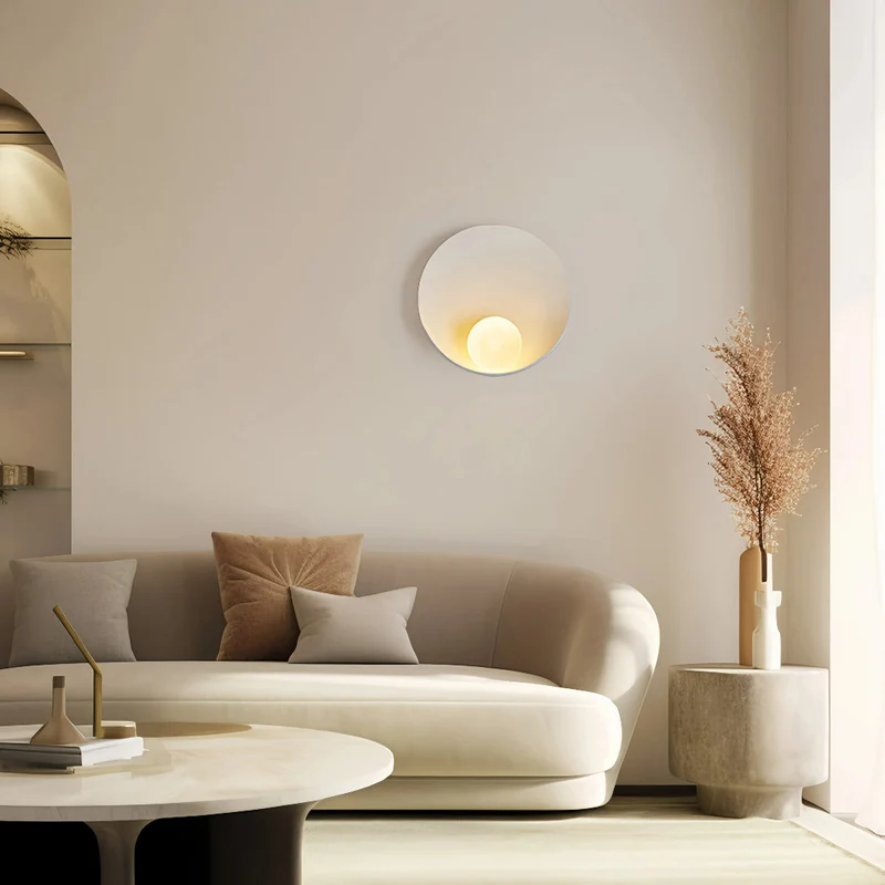 Runde Design-Wandleuchte im japanischen Stil für das Schlafzimmer