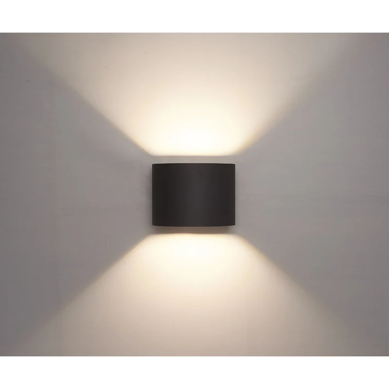 LED-Wandleuchte | Rund | Schwarz | 6 Watt | 3000K (Warmweiß)