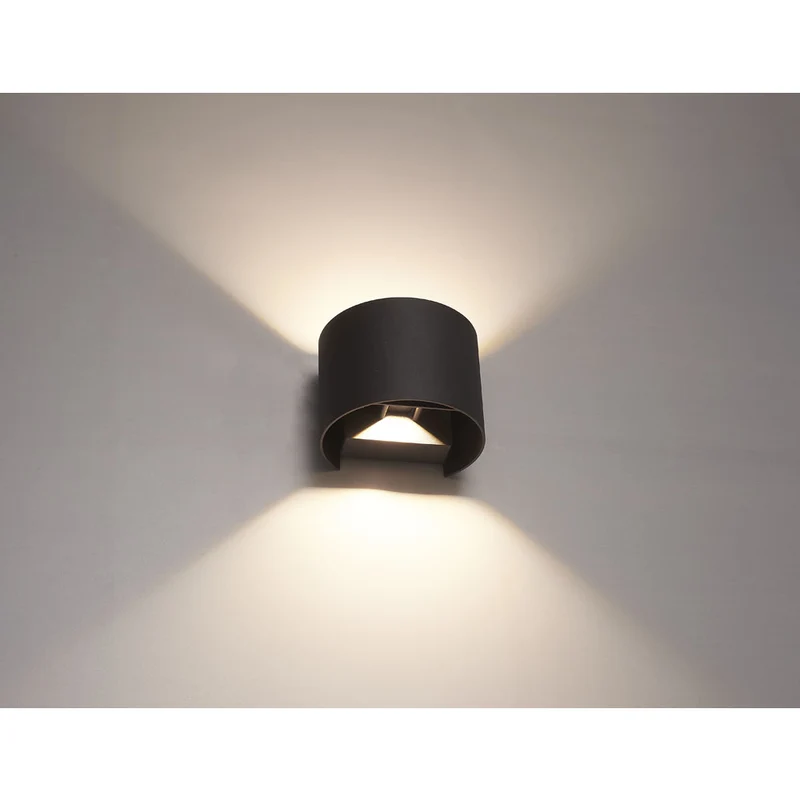 LED-Wandleuchte | Rund | Schwarz | 6 Watt | 3000K (Warmweiß)