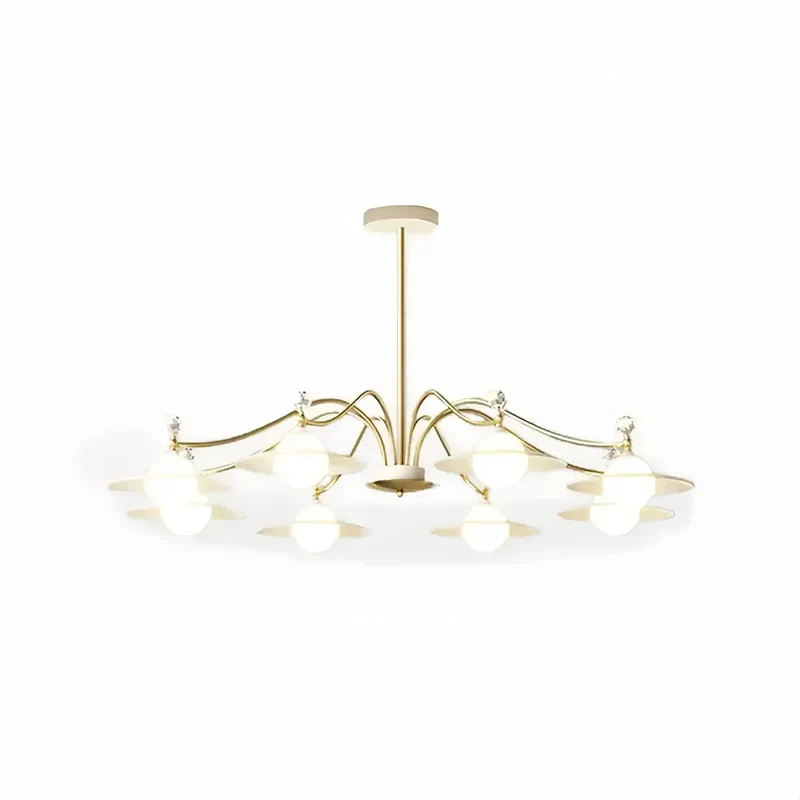 Moderner LED Kronleuchter in Gold für das Wohnzimmer