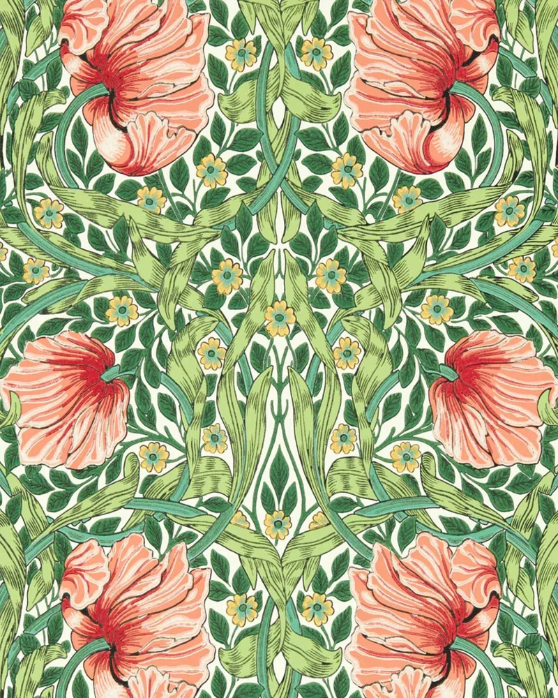 William Morris & Co. Tapet - Pimpernel Shamrock/Watermelon
