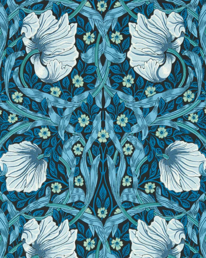 William Morris & Co. Tapet - Pimpernel Midnight/Opal