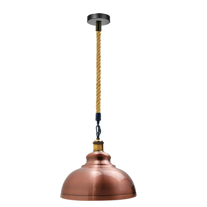 Hanfseil Hängeleuchten Metallkuppelschirm für Esszimmer~3031