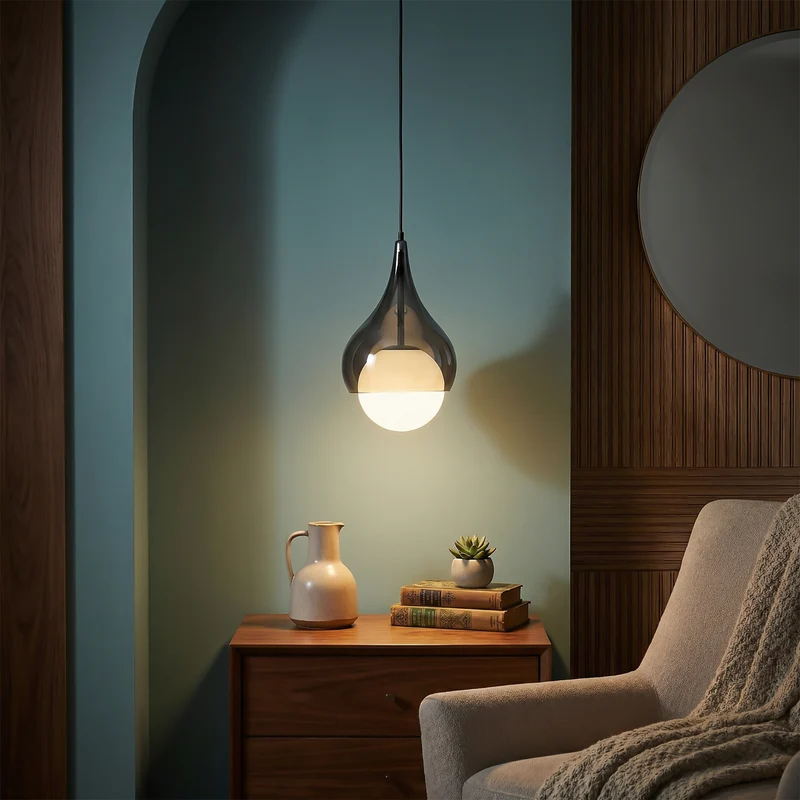 Geometrische Design-Hängeleuchte mit strahlendem Halo – Élios