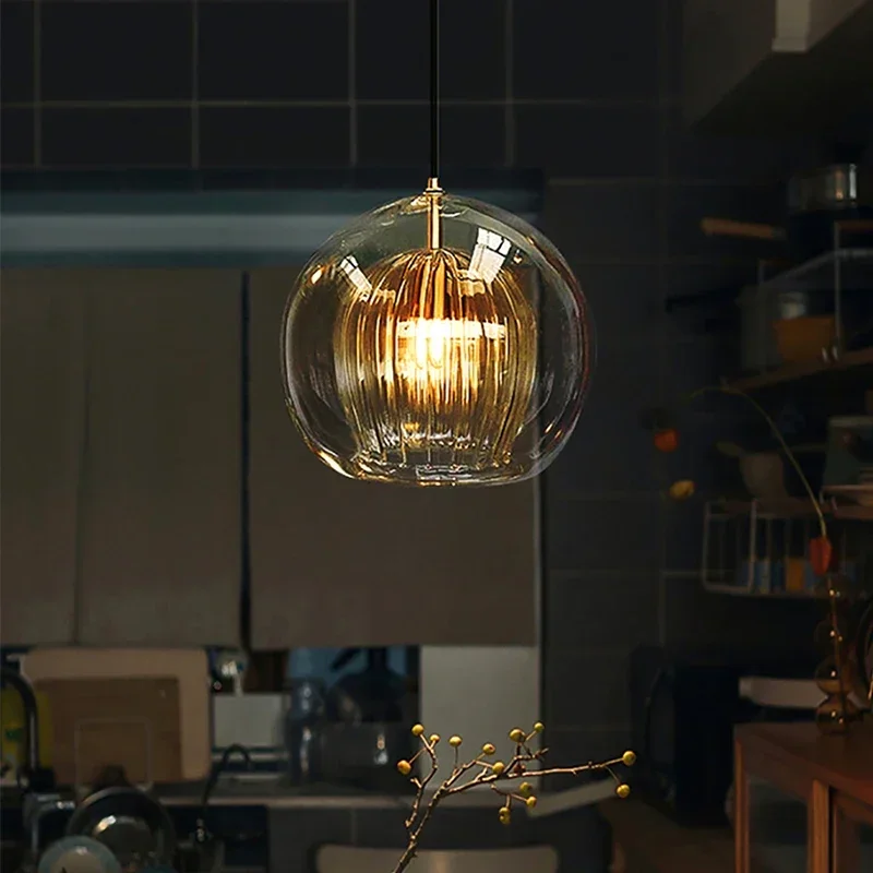 Moderne Glas-Hängelampe LED-Beleuchtung – Éclat Ambre