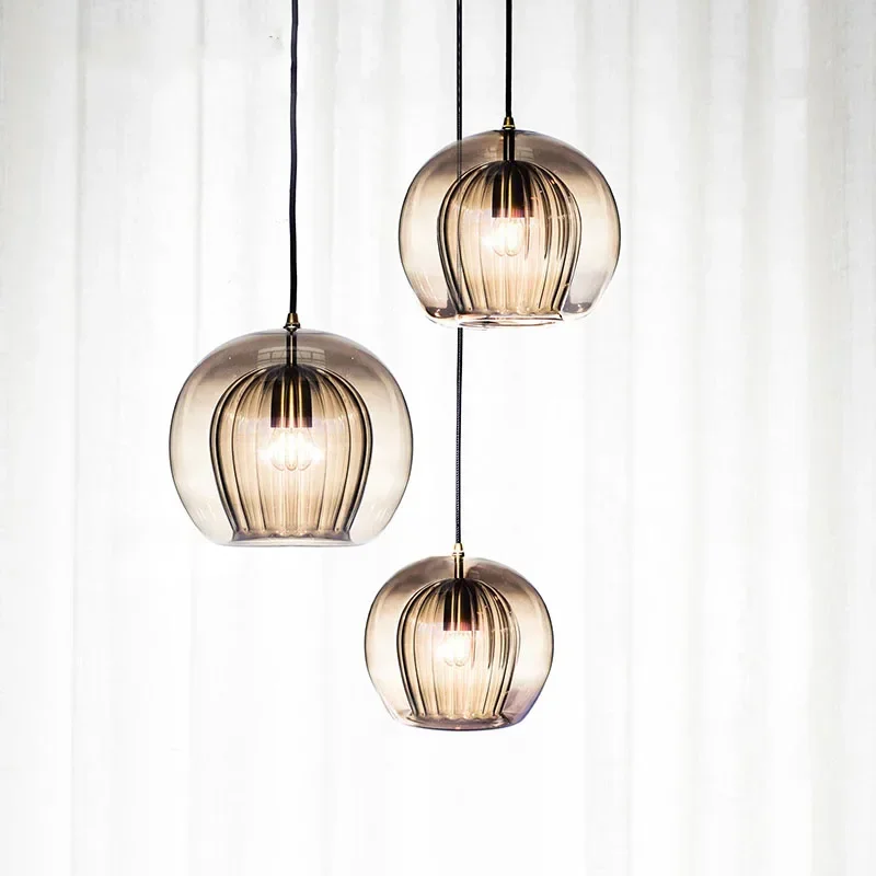 Moderne Glas-Hängelampe LED-Beleuchtung – Éclat Ambre