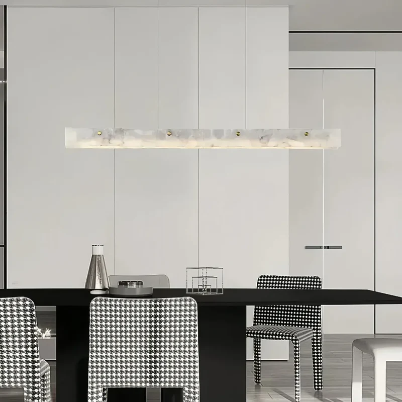 Moderne LED Pendelleuchte aus Marmor für das Esszimmer