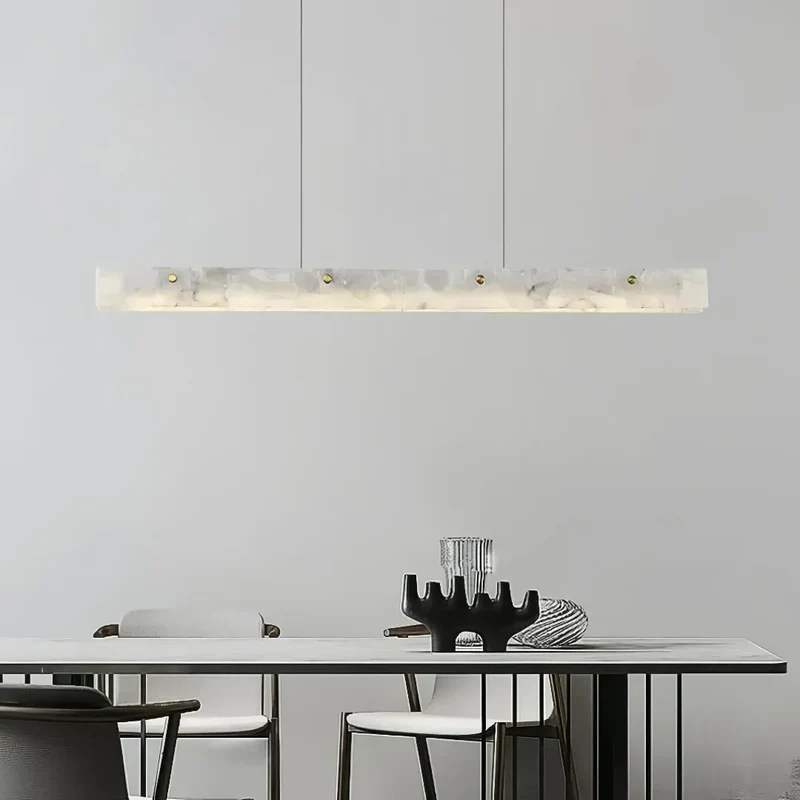 Moderne LED Pendelleuchte aus Marmor für das Esszimmer