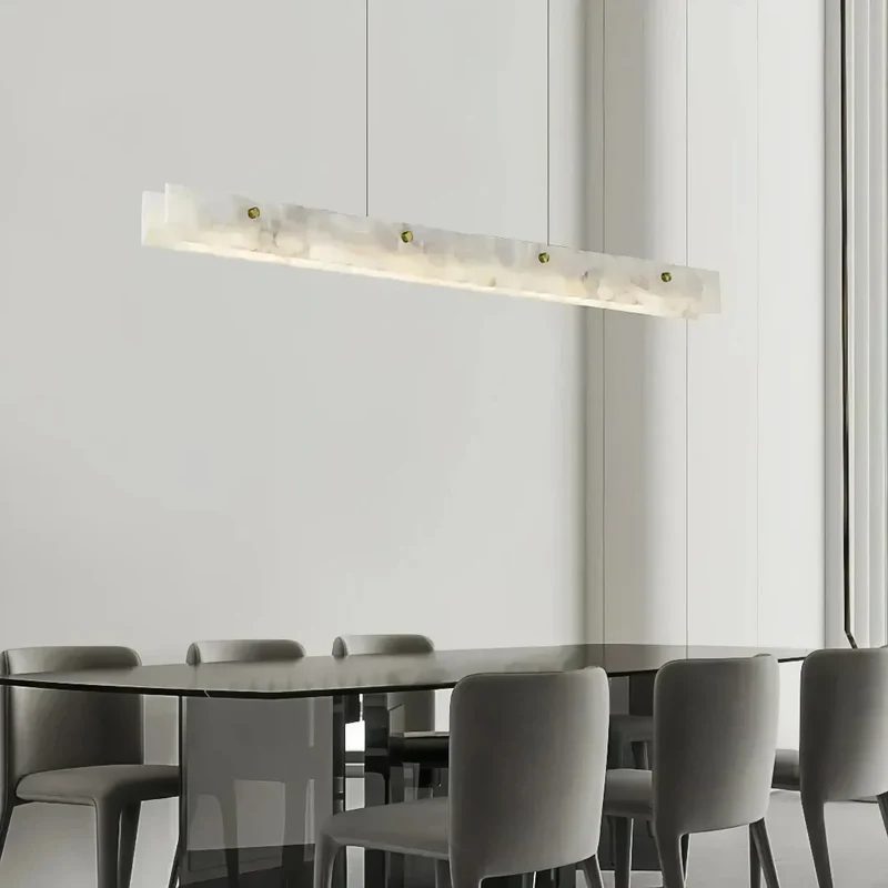 Moderne LED Pendelleuchte aus Marmor für das Esszimmer