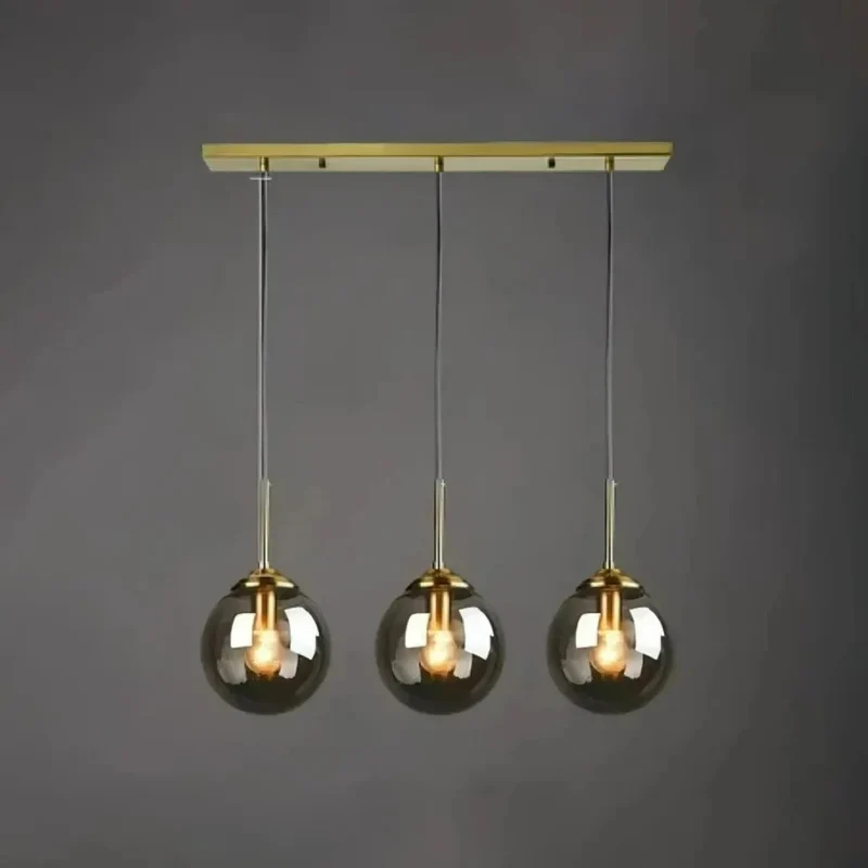 Moderne Glas Pendelleuchte in Kugelform für Esszimmer & Esstisch