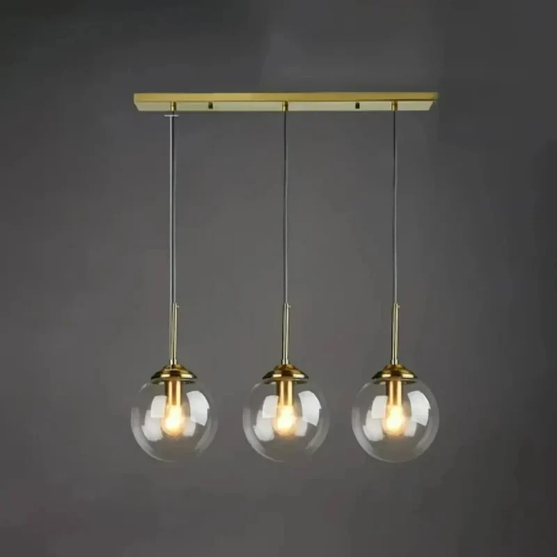 Moderne Glas Pendelleuchte in Kugelform für Esszimmer & Esstisch