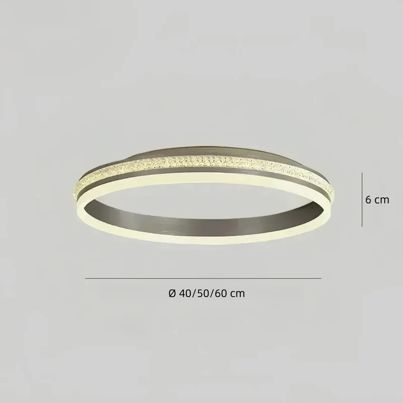 Moderne LED Deckenleuchte mit Ringen dimmbar Kristalloptik Silber