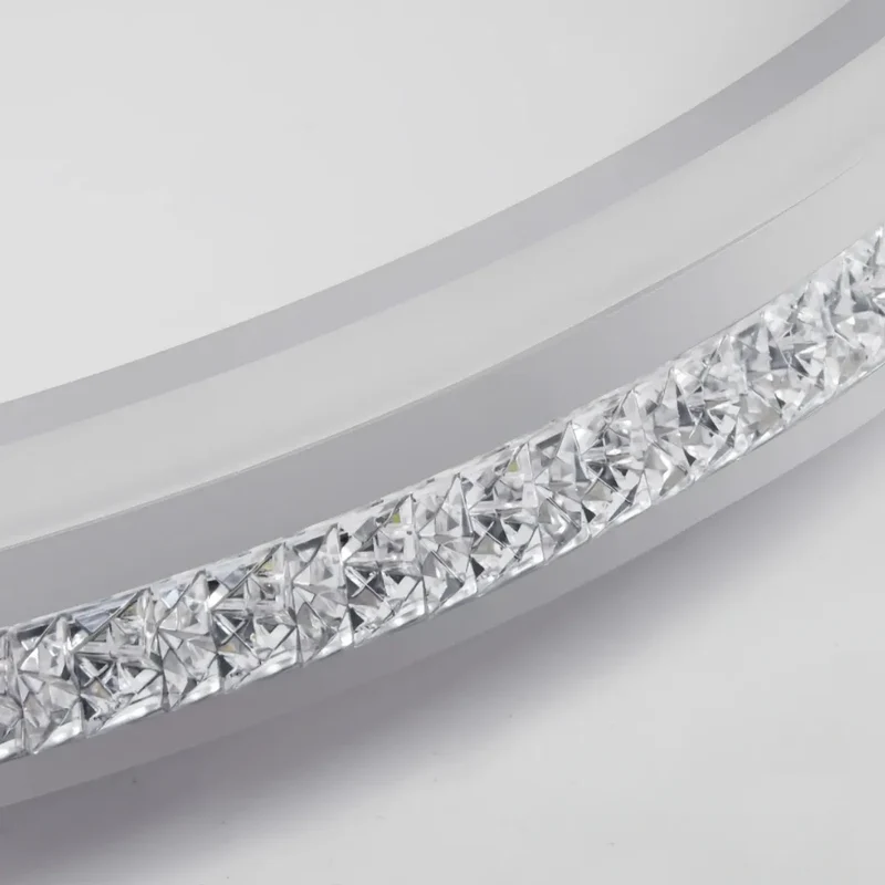 Moderne LED Deckenleuchte mit Ringen dimmbar Kristalloptik Silber