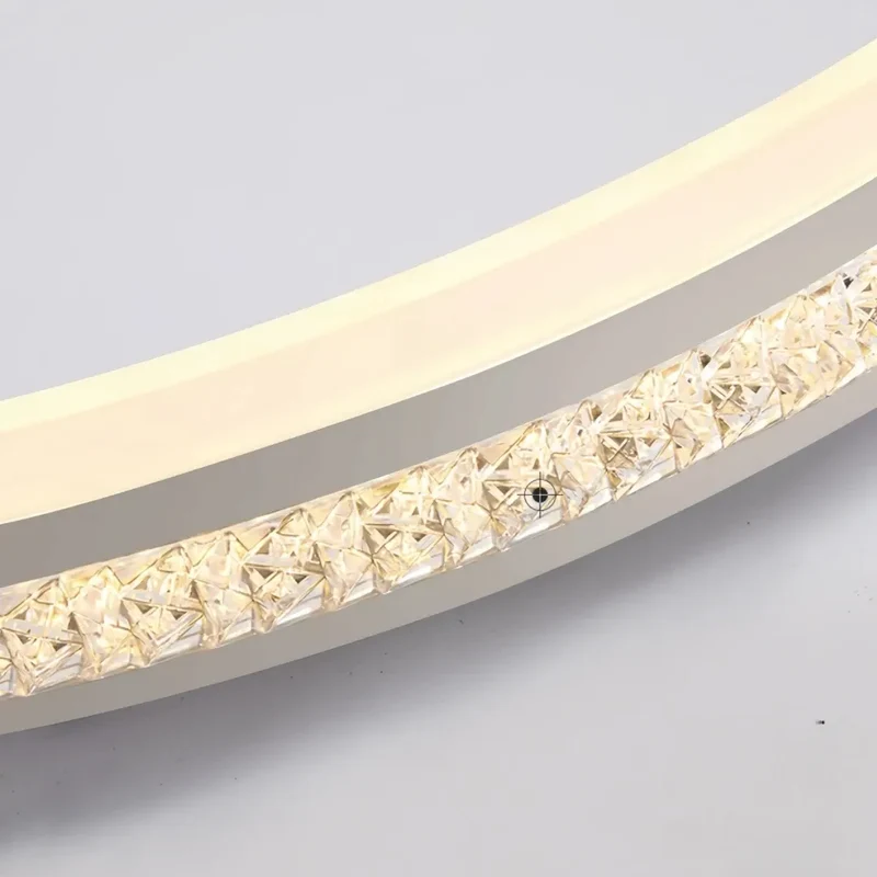 Moderne LED Deckenleuchte mit Ringen dimmbar Kristalloptik Silber