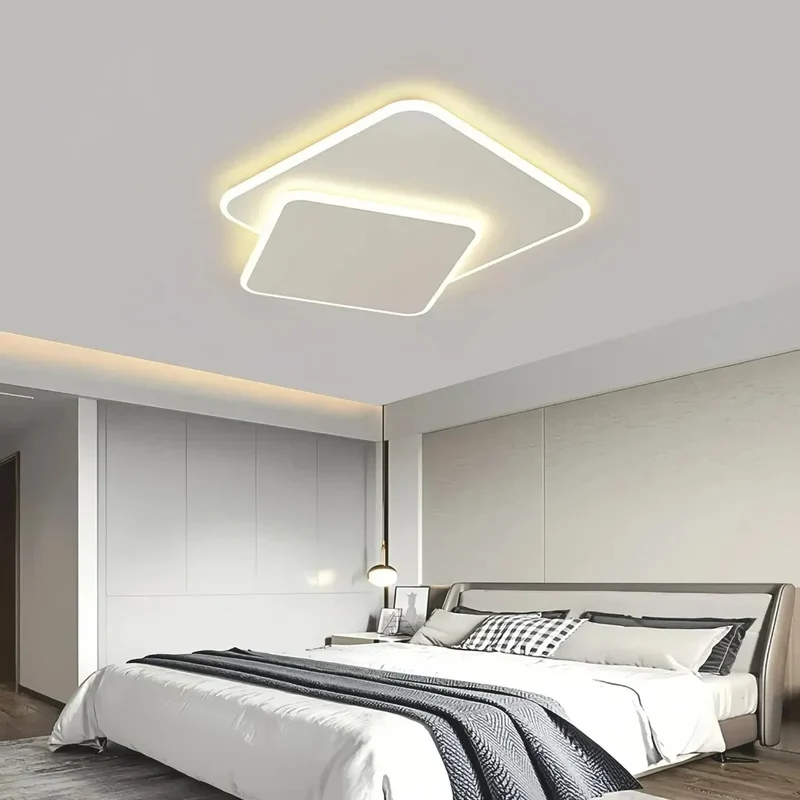 Moderne LED Deckenleuchte in Weiß – Dimmbar, für Schlafzimmer