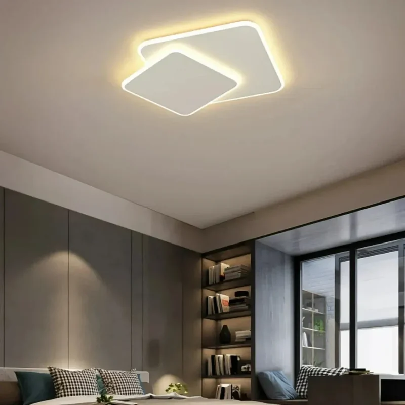 Moderne LED Deckenleuchte in Weiß – Dimmbar, für Schlafzimmer