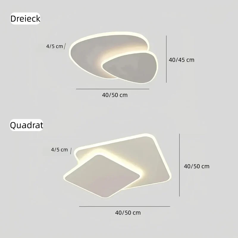 Moderne LED Deckenleuchte in Weiß – Dimmbar, für Schlafzimmer