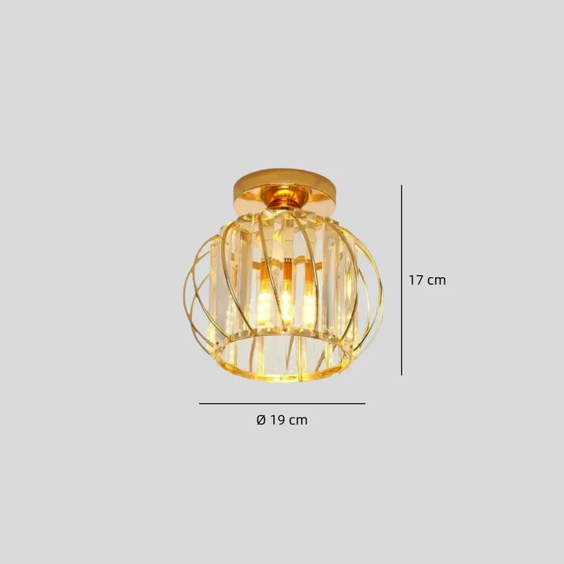 Moderne LED Deckenleuchte für den Flur im Kristall Design, Ø19 cm