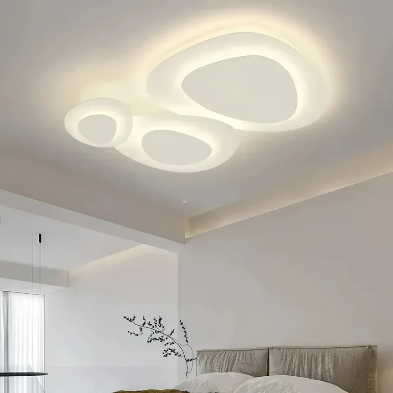Moderne dimmbare LED Deckenleuchte in Weiß für das Wohnzimmer