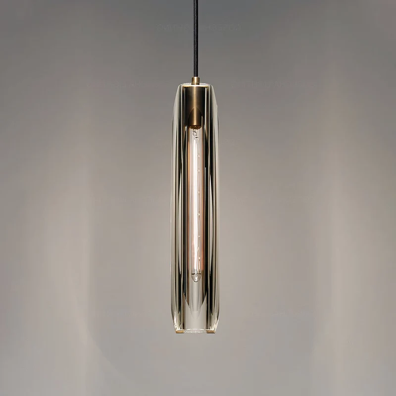 Pendelleuchte Glas 1 flammig im modernen Rohrdesign für Schlafzimmer
