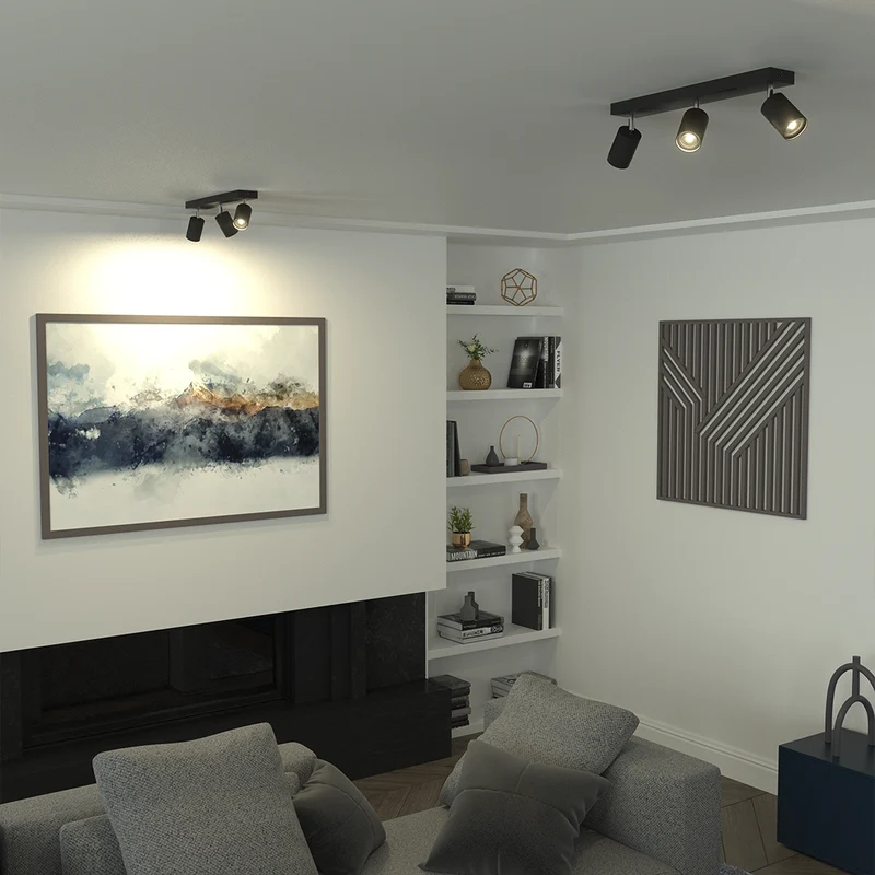 LED-Deckenaufbauspot | 3-Licht | schwarz | 3 x GU10-Fassung